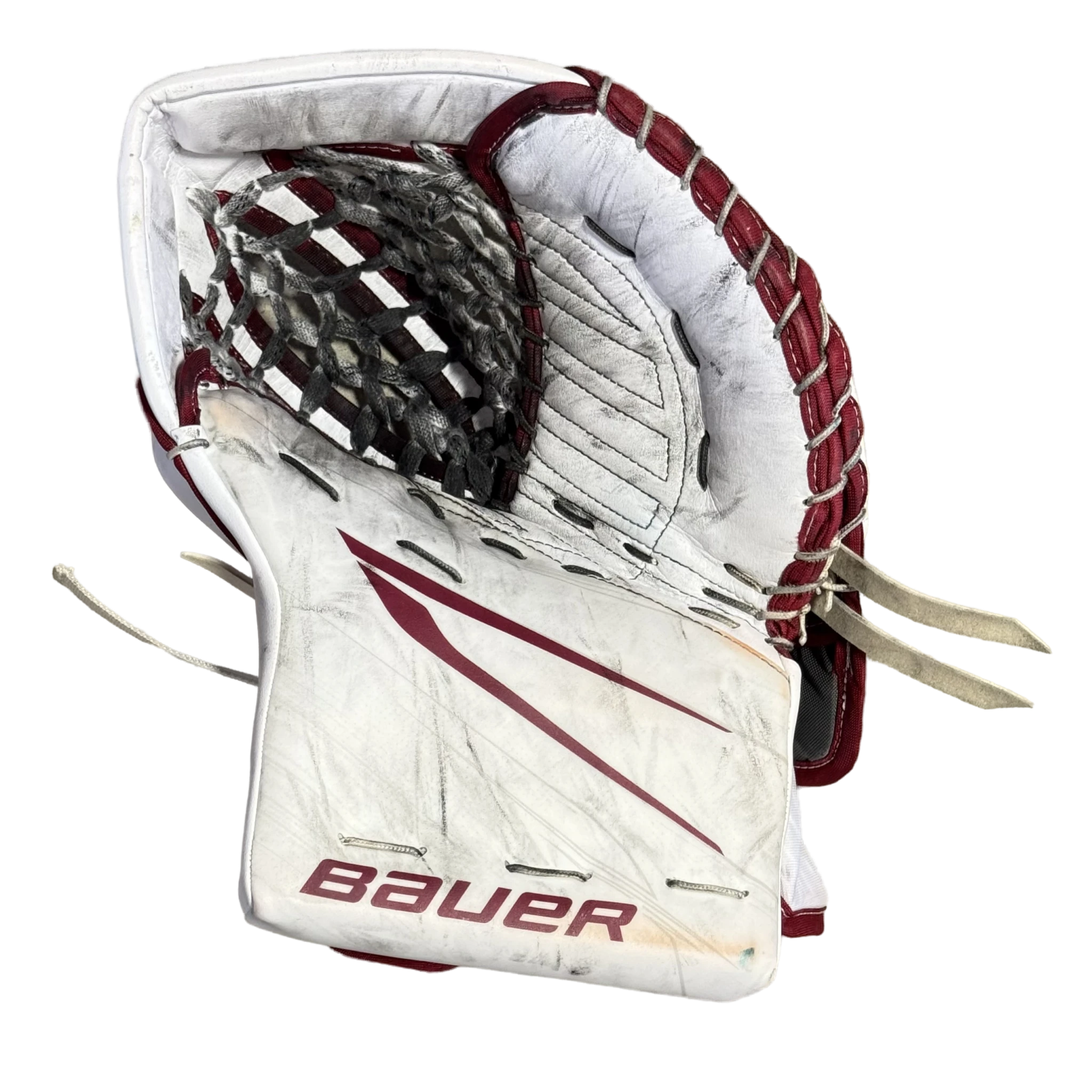 Bauer Vapor Hyperlite 2 - Gant de gardien NCAA Pro Stock d'occasion (blanc/marron)